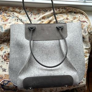 Sale! Graf & Lantz Grey merino wool and leather tote
